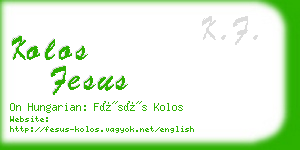 kolos fesus business card
